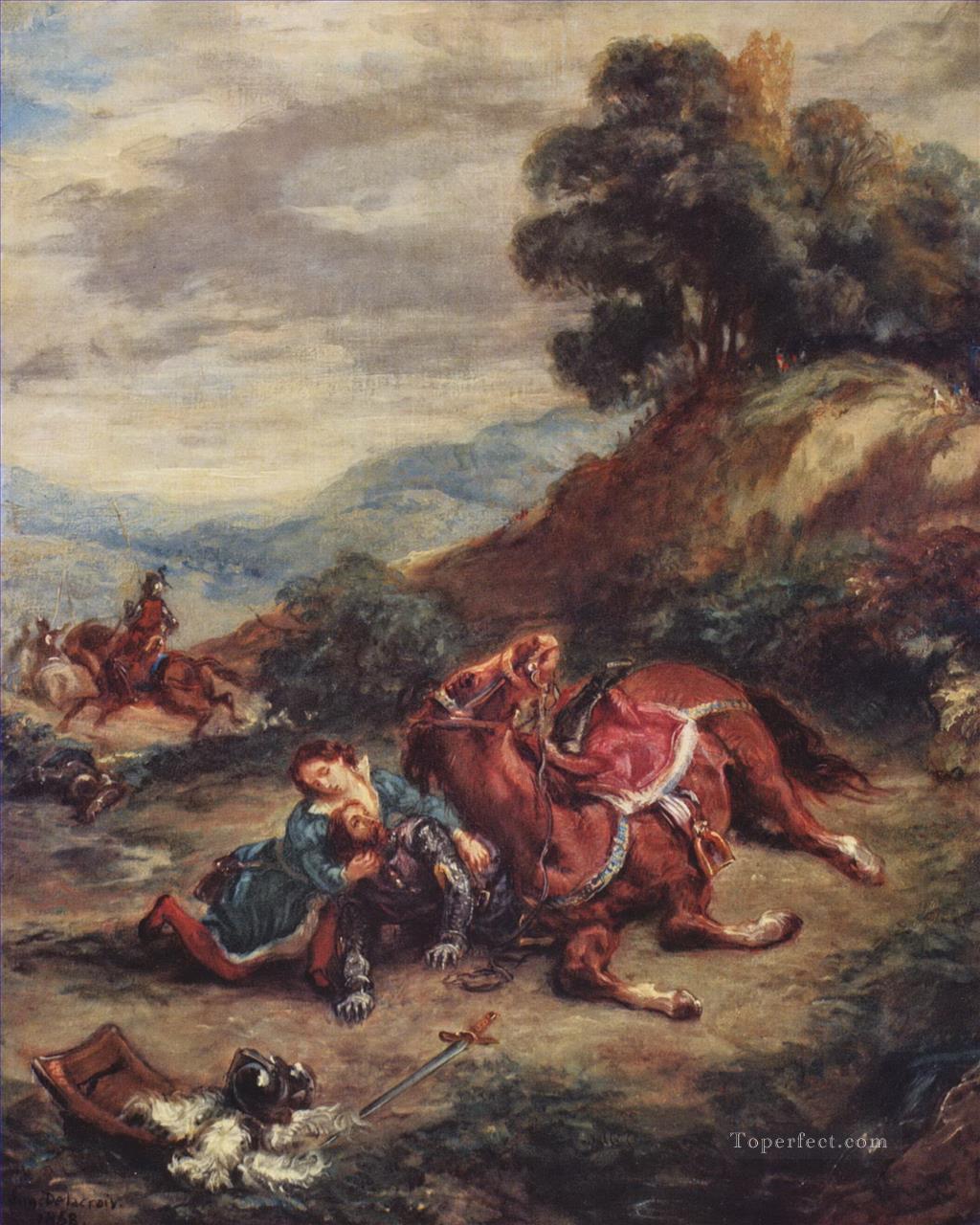 the death of laras 1858 Eugene Delacroix Oil Paintings